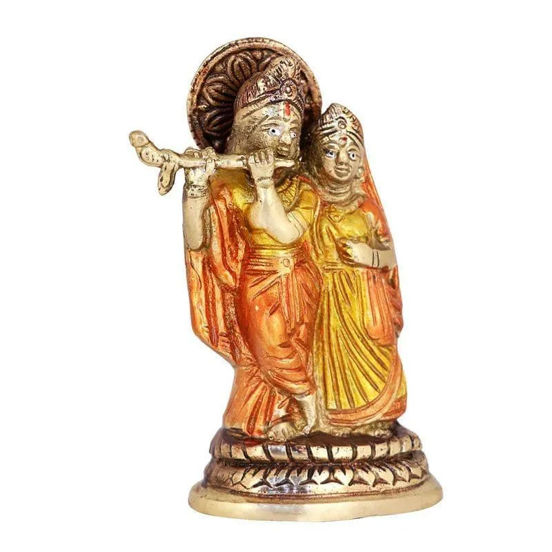 Blessed Brass Radha Krishna Idol media 3