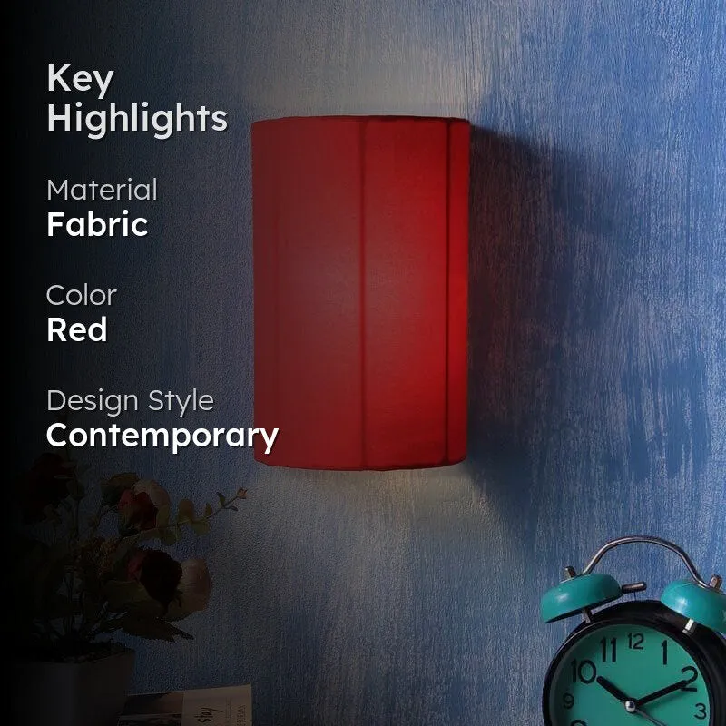 Hemisphere Fabric Wall Lamp - Red media 2