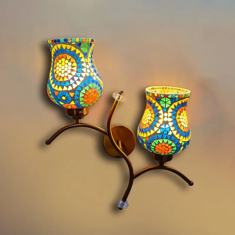 MosaicAura Twin Glass Wall Lamp - Multicolor media 5
