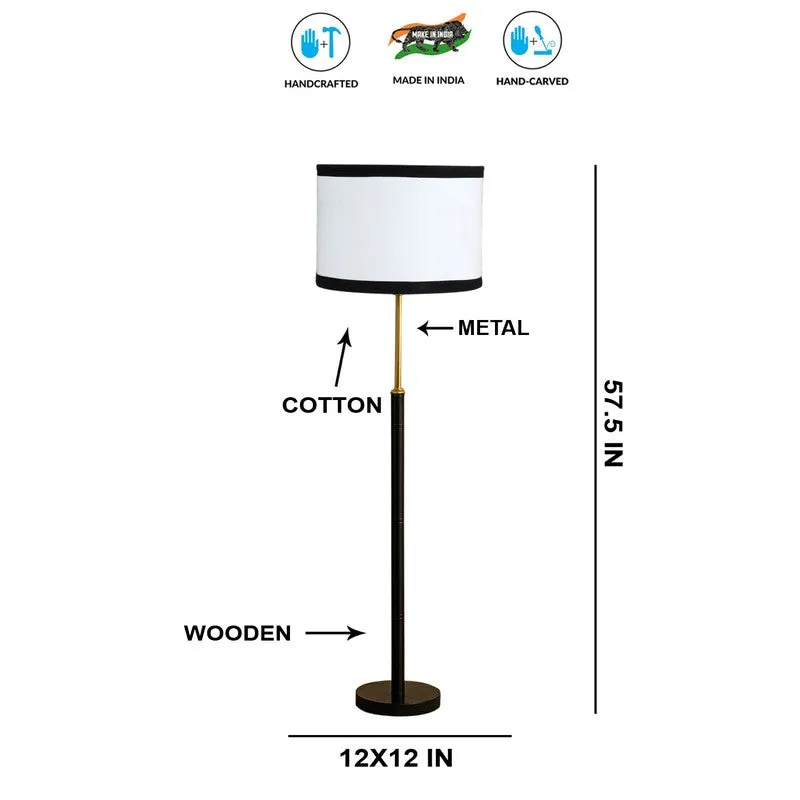 Nordic Glow Wooden Floor Lamp - White & Black media 8