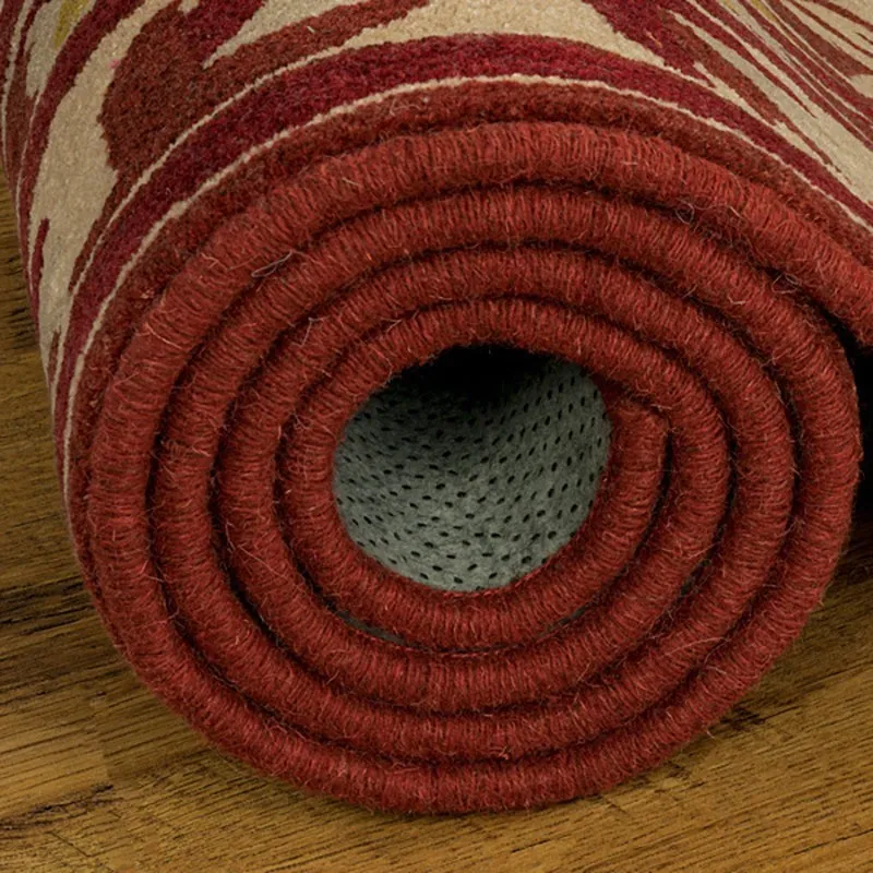Loreth Hand Tufted Ethnic Wool & Nylon Carpet - Maroon media 5