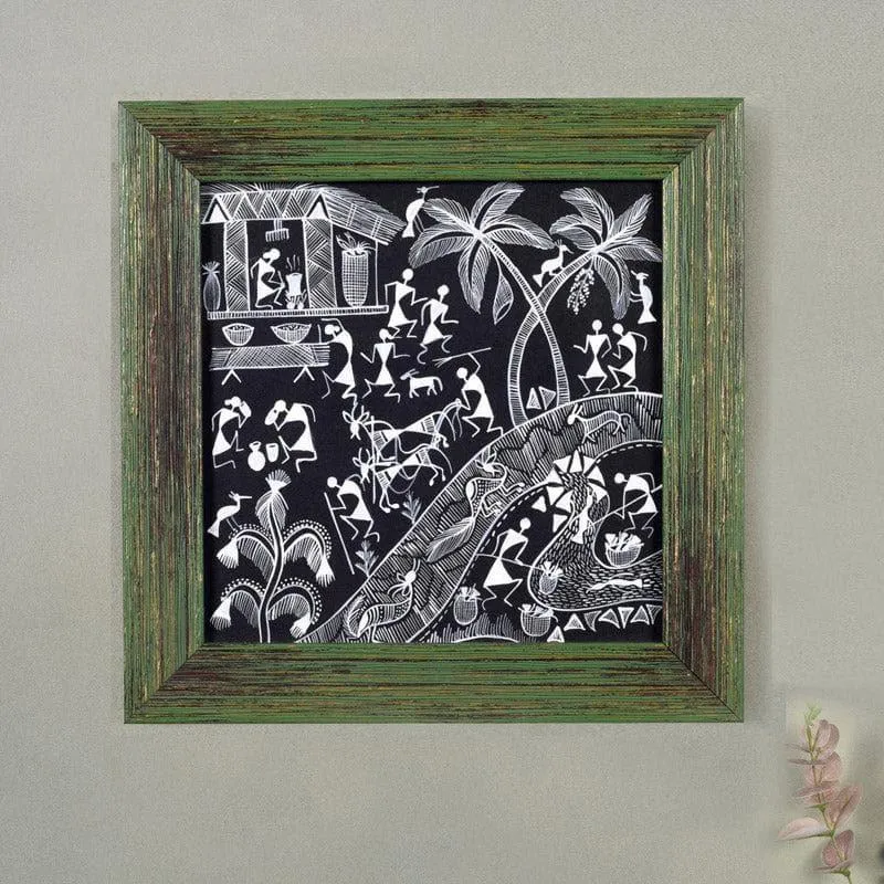 Warli Farming Canvas Wall Art media 1