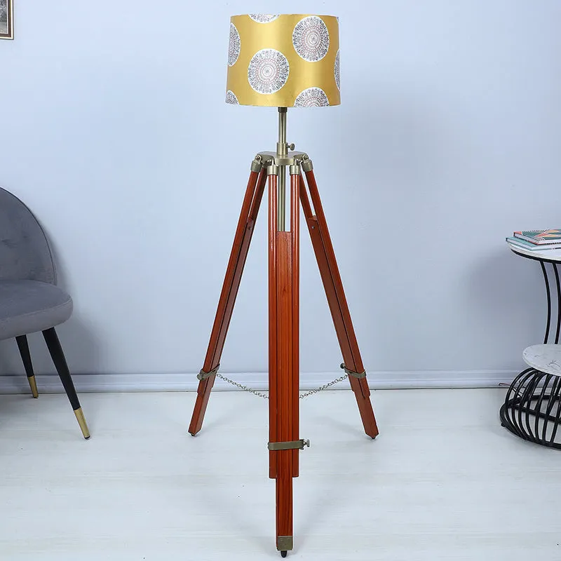 Mandala Merry Printed Tripod Floor Lamp - Brown media 2