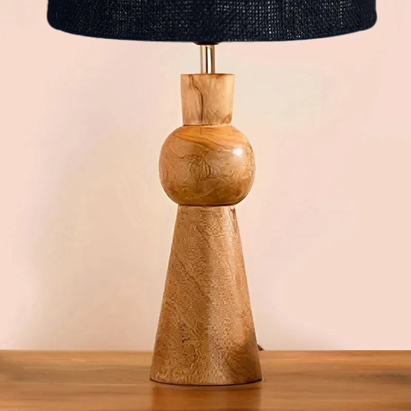 Angler Jute Wooden Table Lamp - Black,Brown media 3