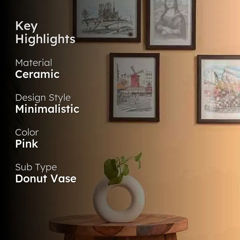 Boho Donut Vase - Powder Pink media 2