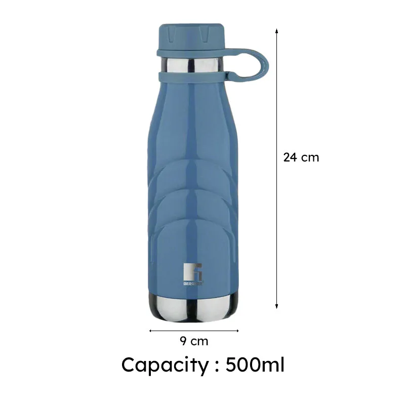 Bergner Walking Aqua Flex Thermosteel Hot And Cold Flask (Blue) - 500 mL media 6