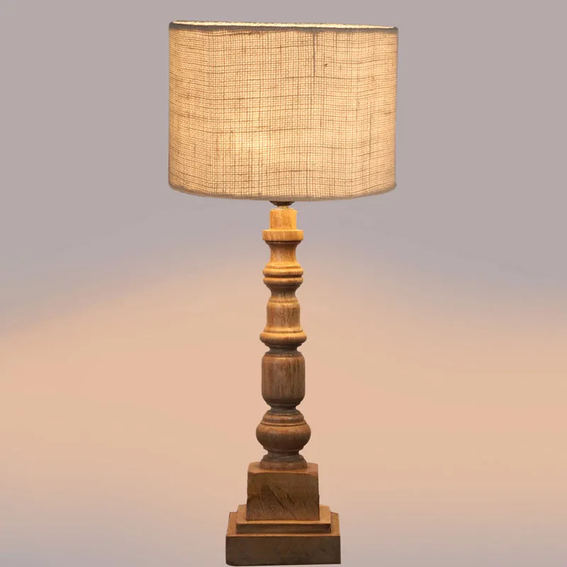Sienna I Arbor Wooden Table Lamp - Beige,Brown media 4