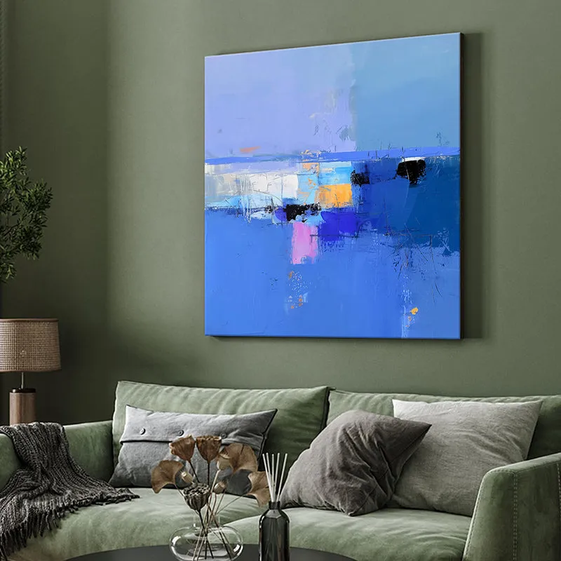 Blue Calming Sea Wall Painting media 4