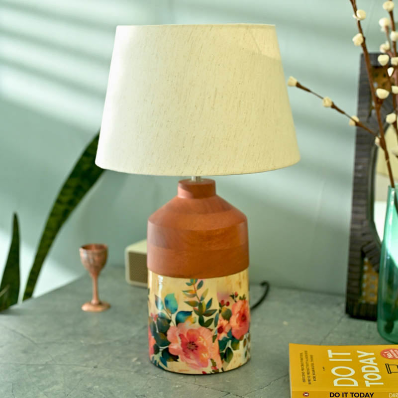 Gardenia Bloom Wooden Table Lamp - Multicolor media 3
