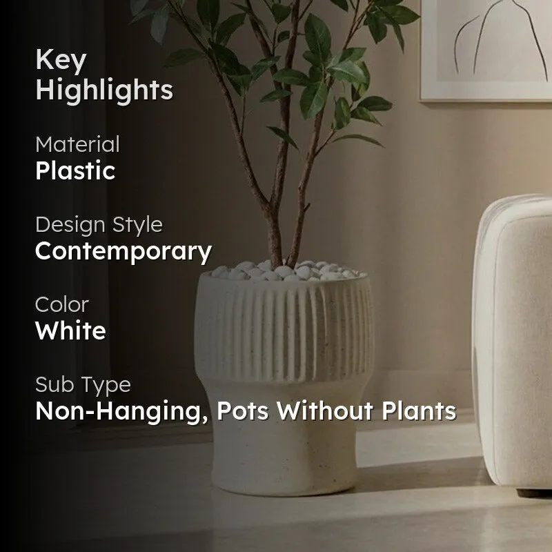 Mrittika Floor Planter - White - 2
