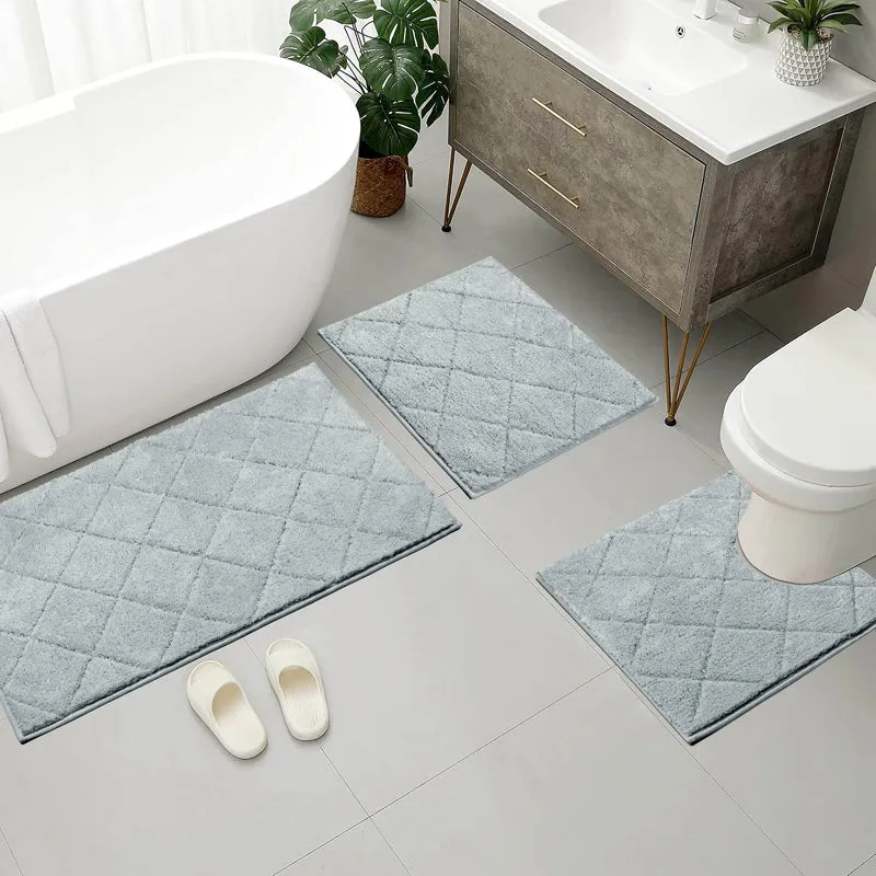 Saral Home Affaire Anti-Skid Bathmat (Grey) - Set Of Three media 1