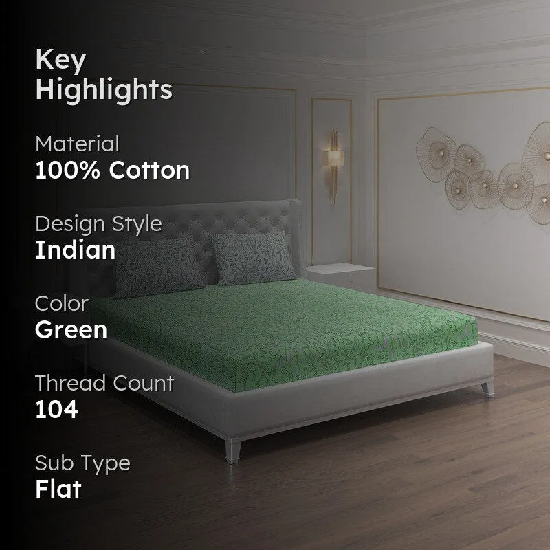 Monte Carlo Floria Luxe Cotton Bedheet (Green) - 104 TC media 2