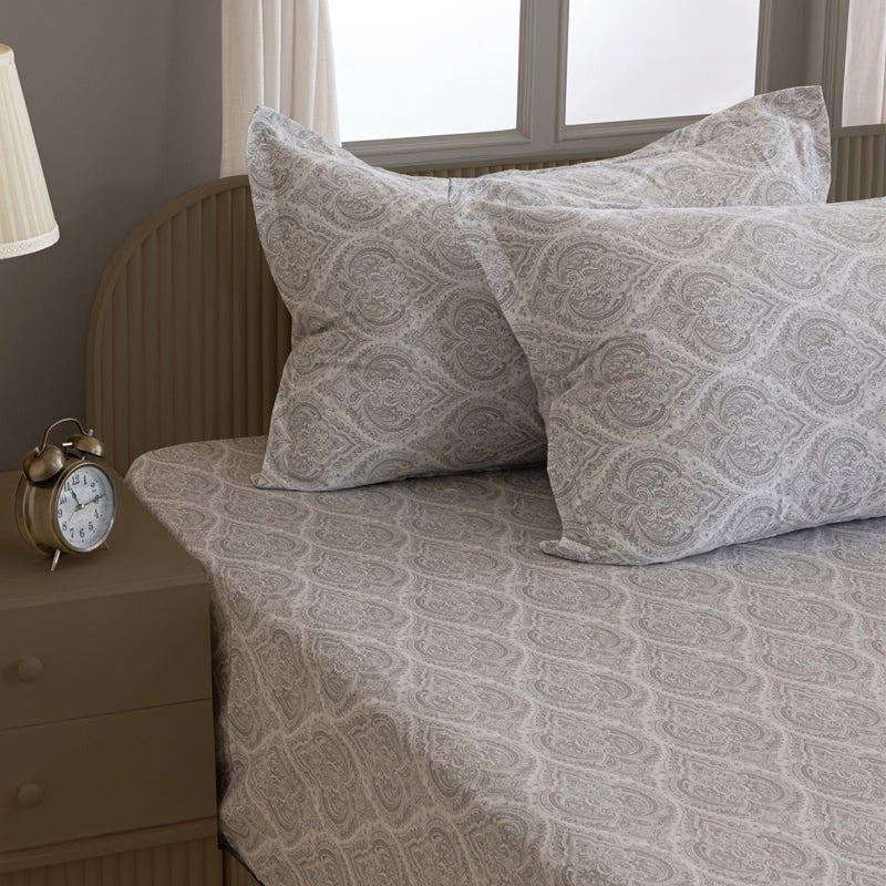 Swayam Vrita Cotton Bedsheet (Grey) - 200 TC media 8