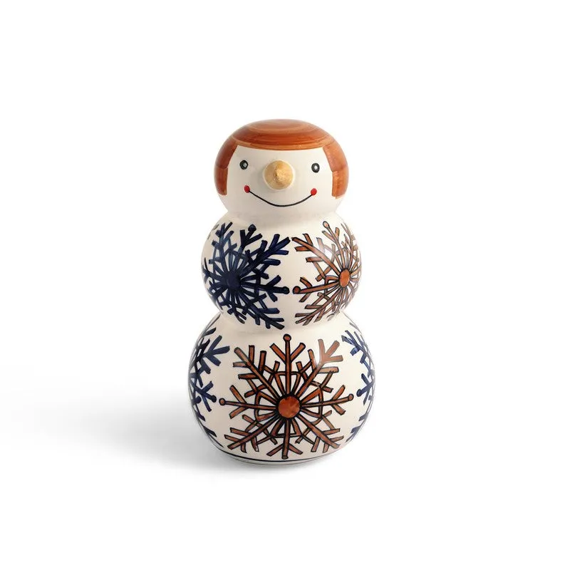 Happy Snowman Ceramic Handpainted Showpiece media 3