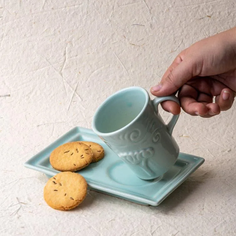 Arora Serveware Combo (Sky Blue) - Four Piece Set media 4