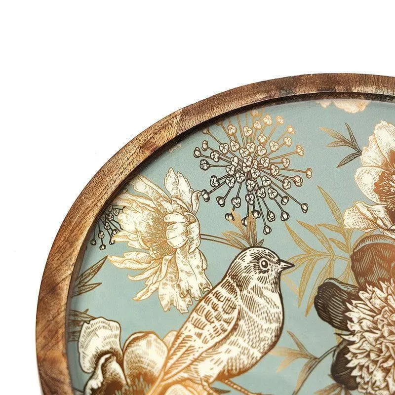 Rhoda Floral Circular Wood Platter media 3