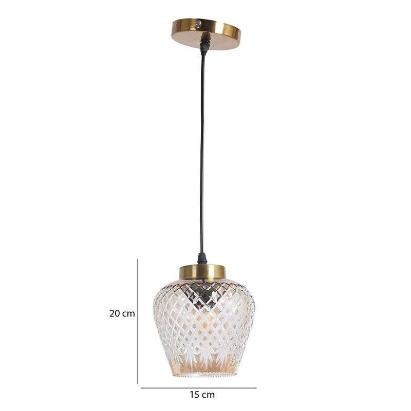 Crystal Bloom Texured Glass Ceiling Lamp media 8