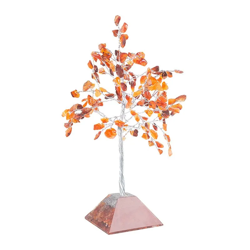 Chi Flow Handcrafted Agate Stone Tree Showpiece - Brown & Silver media 6