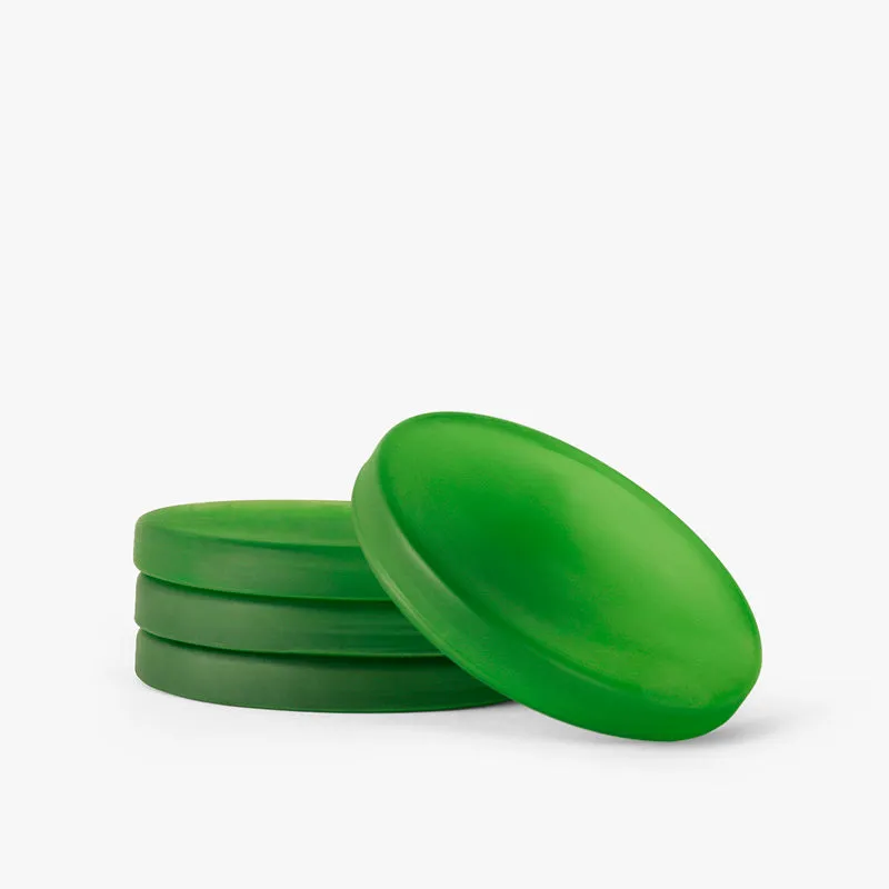 Glossy Drop Glass Coaster (Green) - Set Of Four media 4