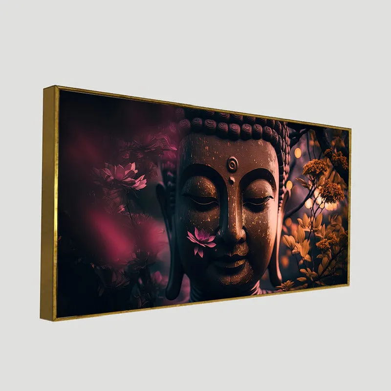 Serene Buddha Joy Canvas Wall Painting With Frame media 8