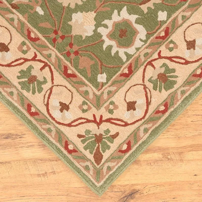 Ahriman Hand Tufted Ethnic Wool & Nylon Carpet - Green media 7