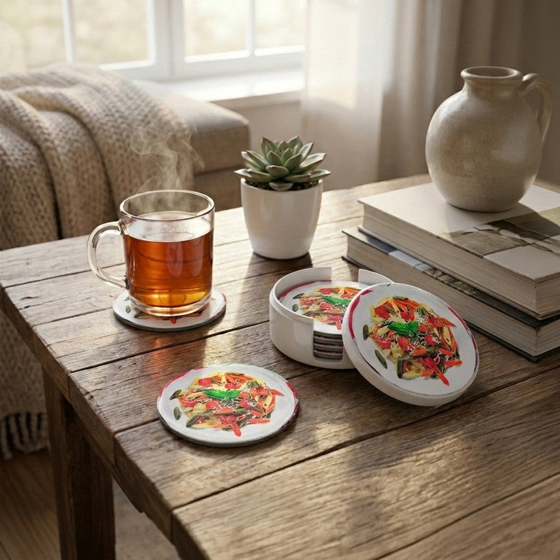 Pasta Melamine Coaster Set - Eight Piece Set