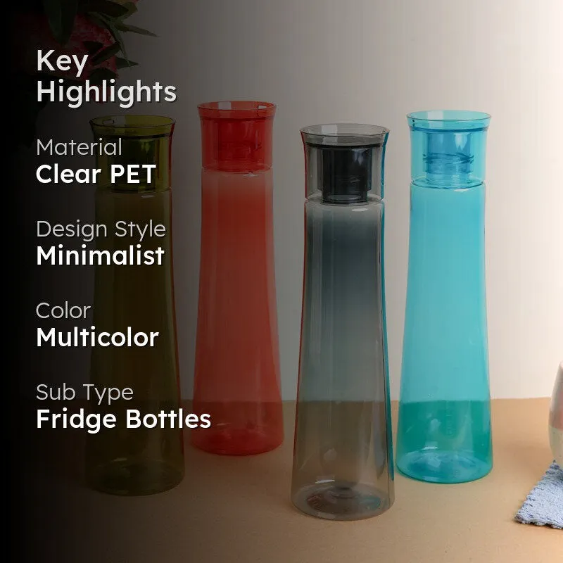 AquaMist Multicolor Clear PET Bottle (1000 mL Each) - Set Of Four media 2
