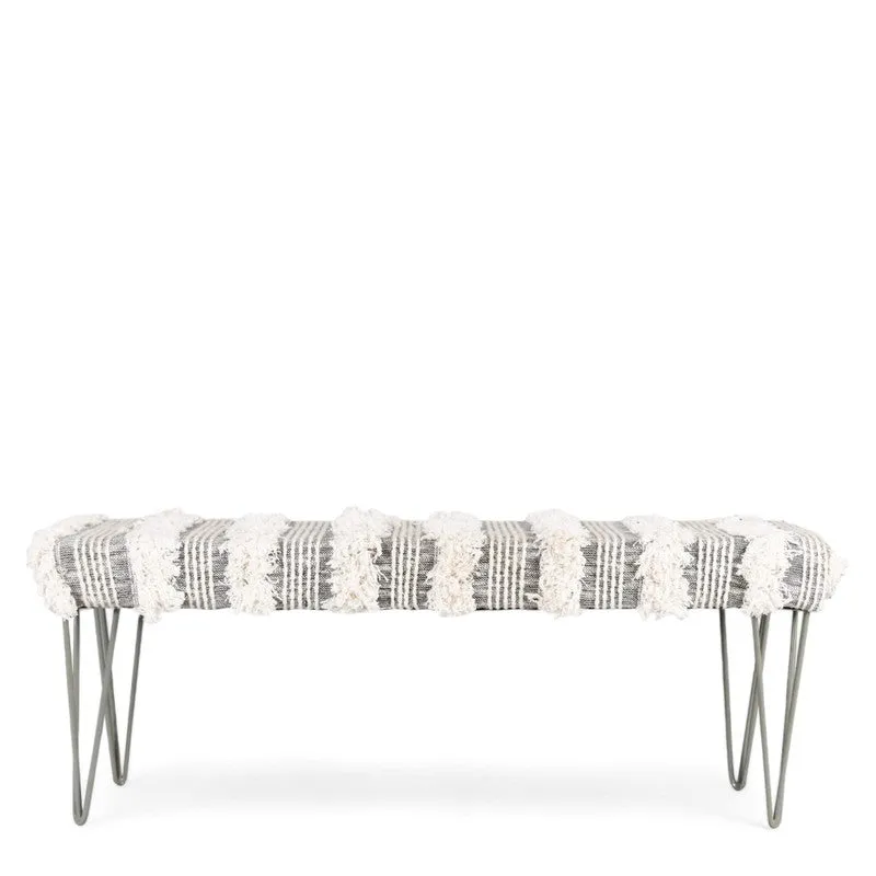 Bravio Sheesham Wooden Bench - Grey media 3