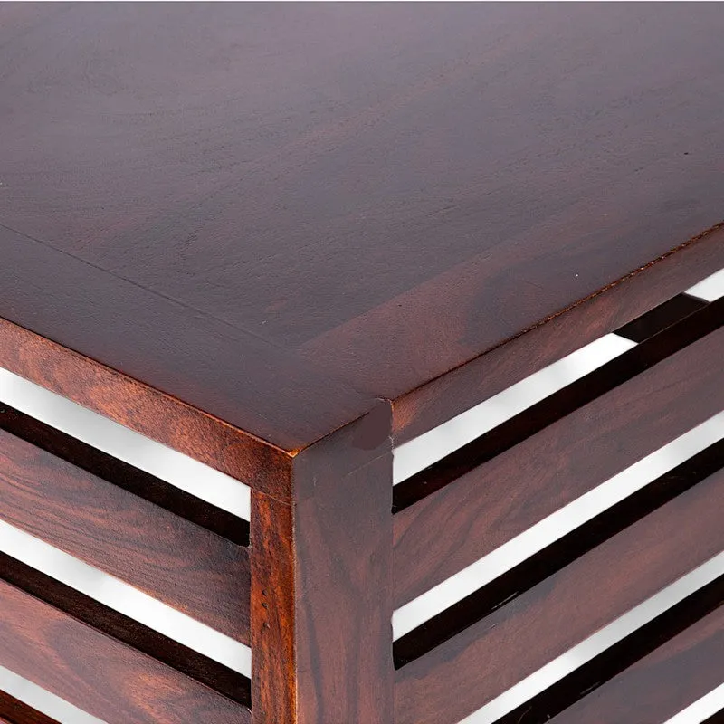 Qervo Sheesham Wooden Center Table - Taupe media 6