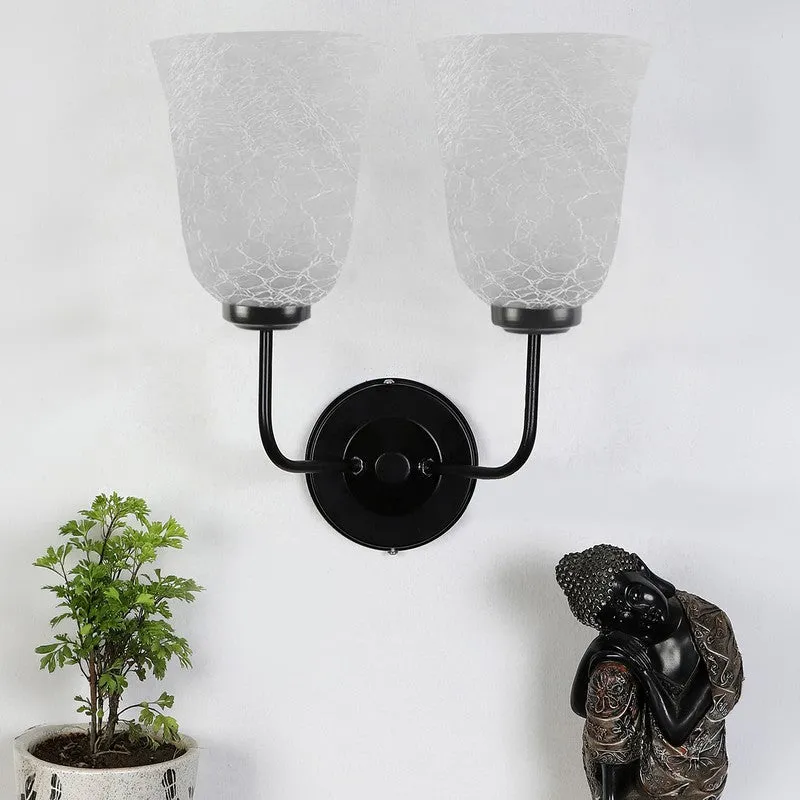 Crystal Bloom Dual Shade Glass Wall Lamp media 3