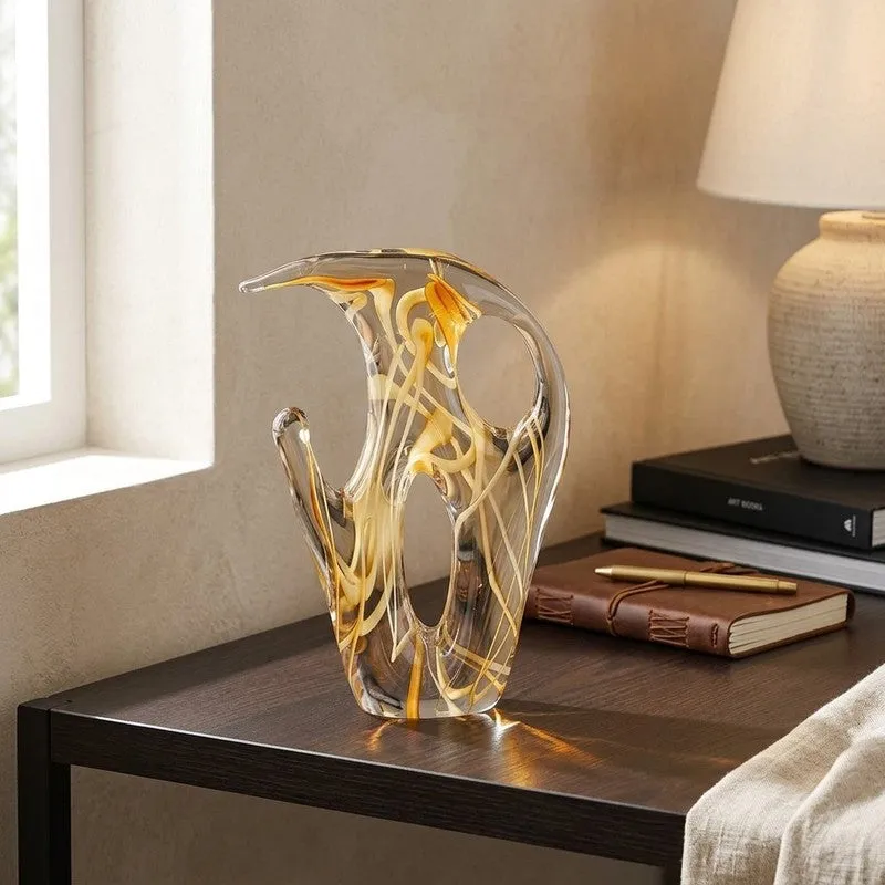 Lumicryst Aura Cryatal Glass Showpiece - Gold media 1
