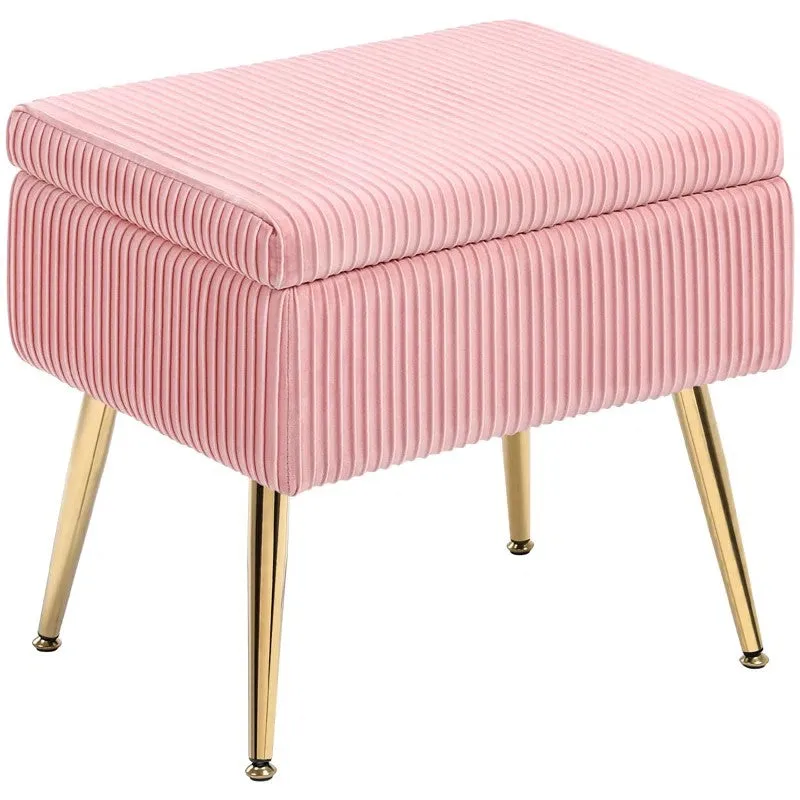 Kylen Softiq Ottoman - Pink & Gold media 4