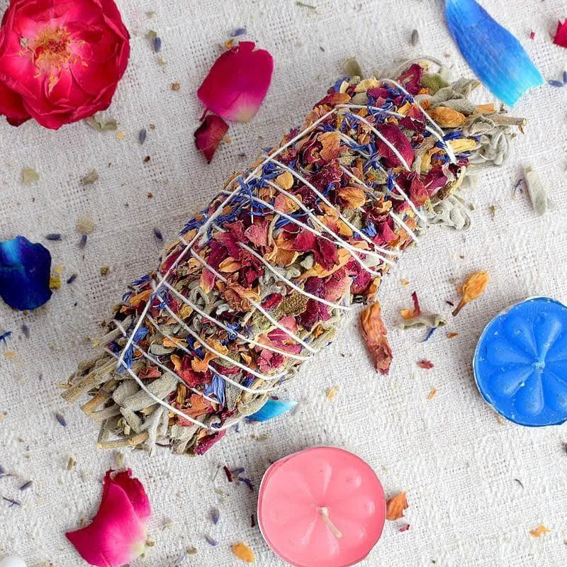 Floral Healing Sage Smudge Wand media 4