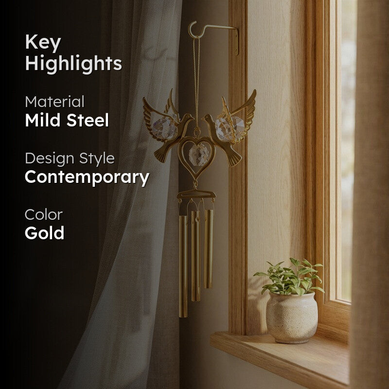 Golden Dove 24K Gold Plated Mild Steel Windchime media 2