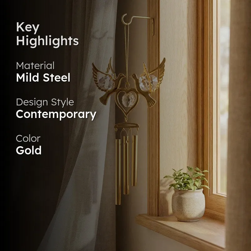 Golden Dove 24K Gold Plated Mild Steel Windchime media 2