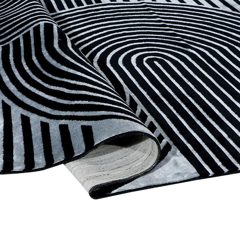 Icaria Non-Anti Skid Nylon Dhurries - Grey & Black media 3