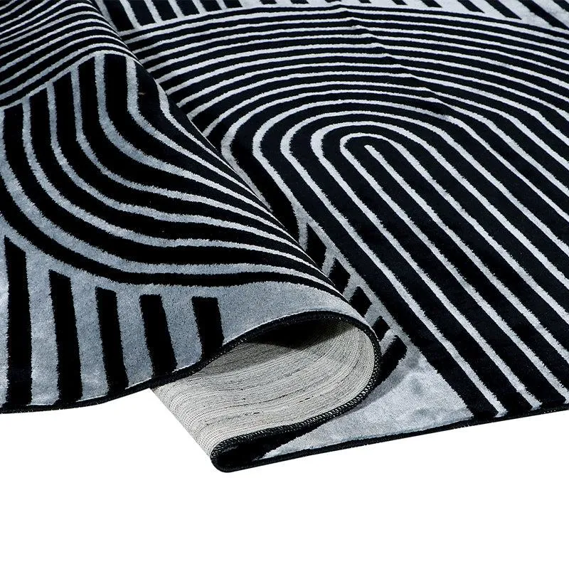 Icaria Non-Anti Skid Nylon Dhurries - Grey & Black media 3