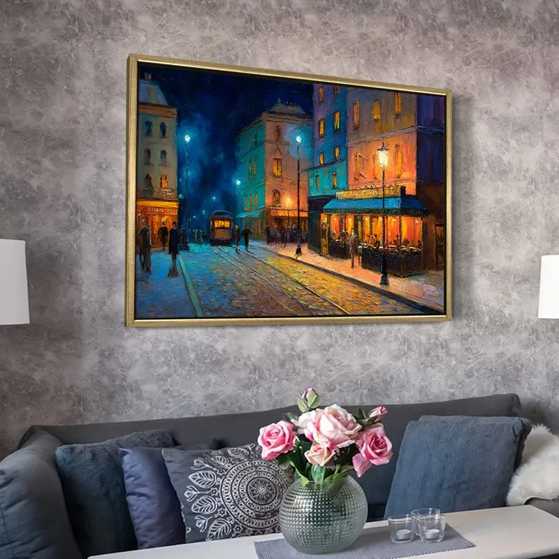 Moonlit Courtyard Canvas Wall Painting With Frame media 6
