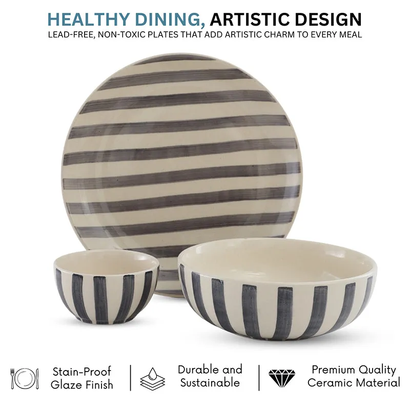 Cross Strips Ceramic Dinner Set - 14 Piece Set media 5