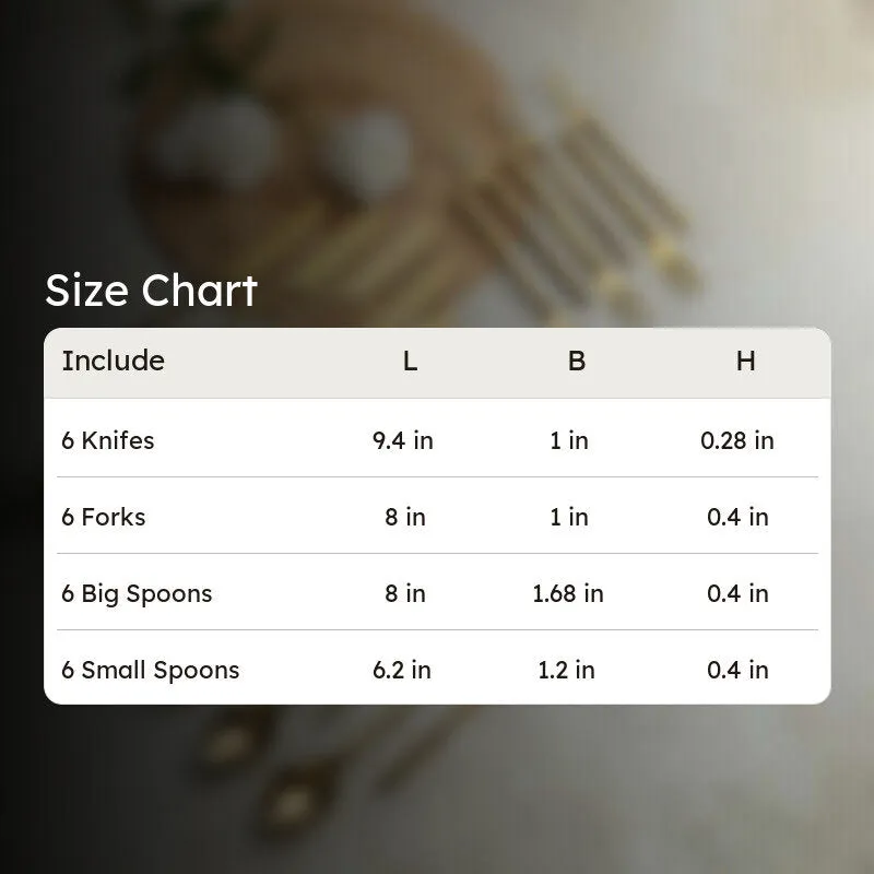 Silvora Stainless Steel Cutlery Set (Gold) - Twenty Four Piece Set media 6