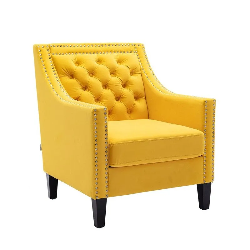 Softix Neem Wood Accent Chair - Yellow media 5