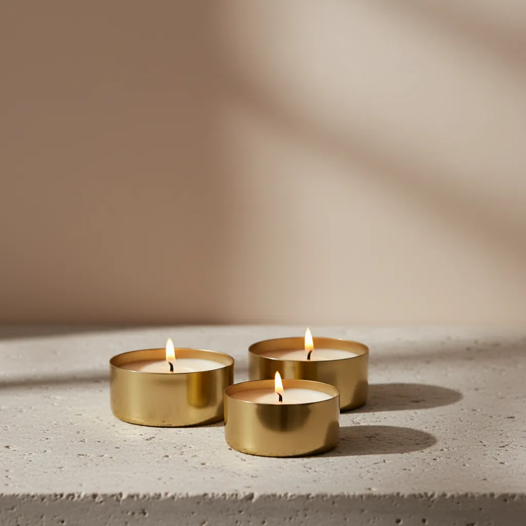 Auric Metal Vanilla Scented Soy Wax Candles - Set Of Three media 1