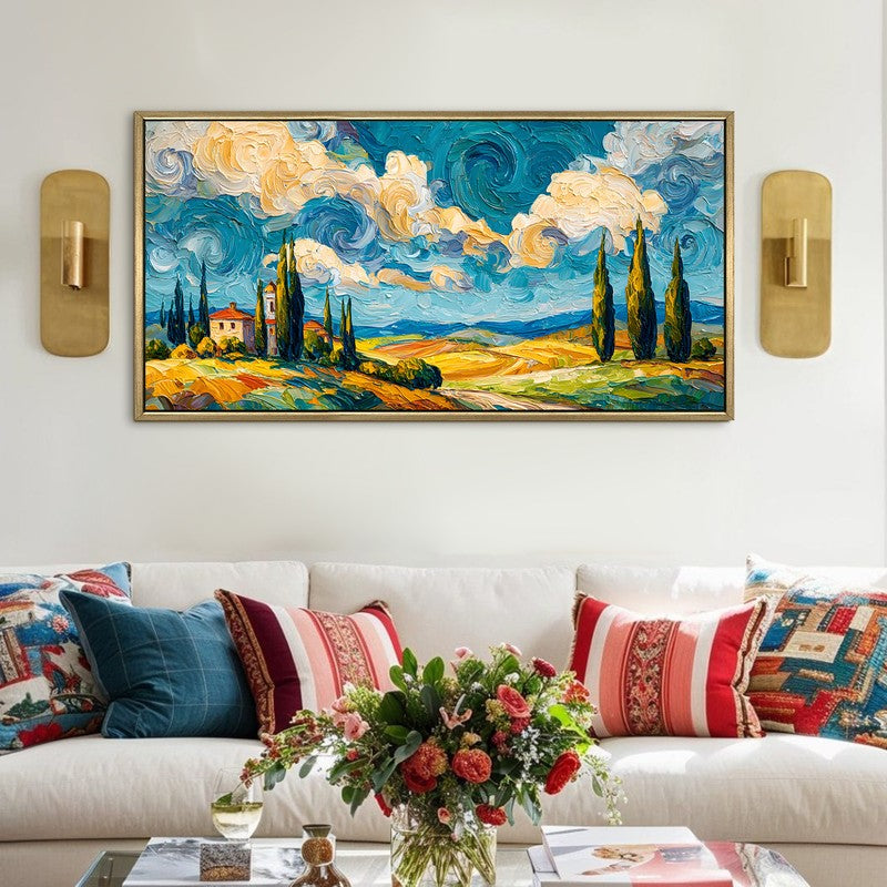 Wandering Skies Canvas Wall Painting With Frame