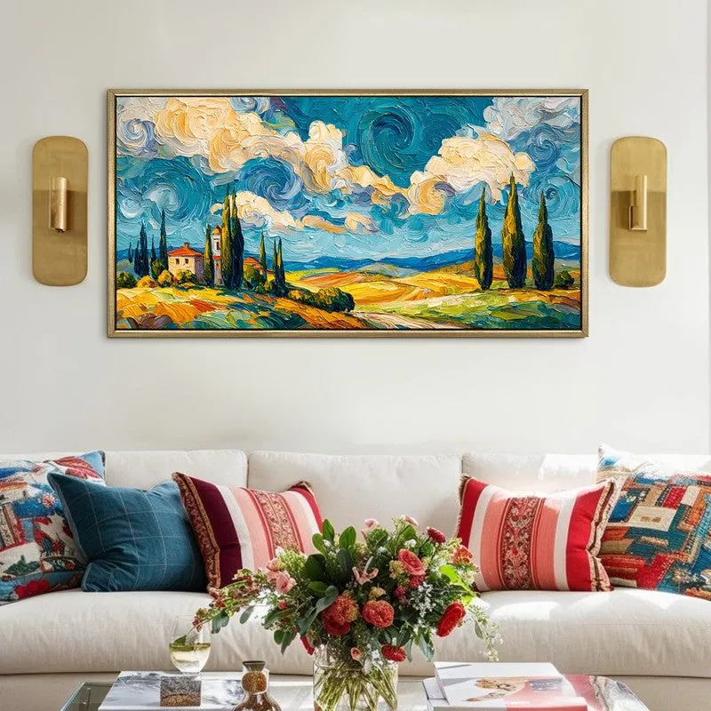 Wandering Skies Canvas Wall Painting With Frame media 1