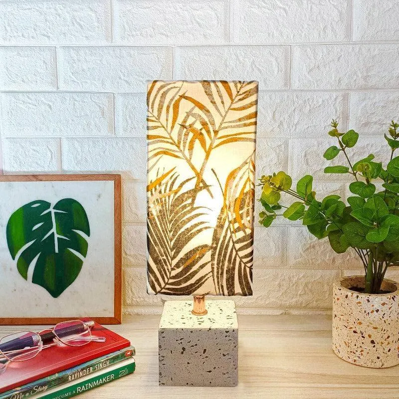 Tropic Glow Terrazzo Hand Crafted Fabric Table Lamp - Multicolor media 1