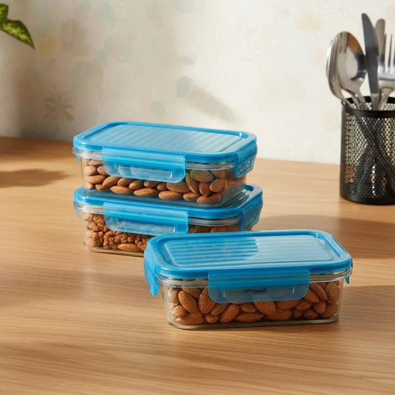 UrbanKitchen Blue Plastic Container (300 mL Each) - Set Of Three media 1