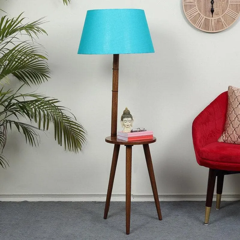 Rosa Miosa Floor Lamp With Shelf - Teal media 3