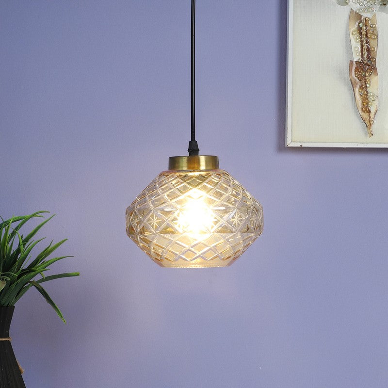 Vintage Style Texured Glass Ceiling Lamp