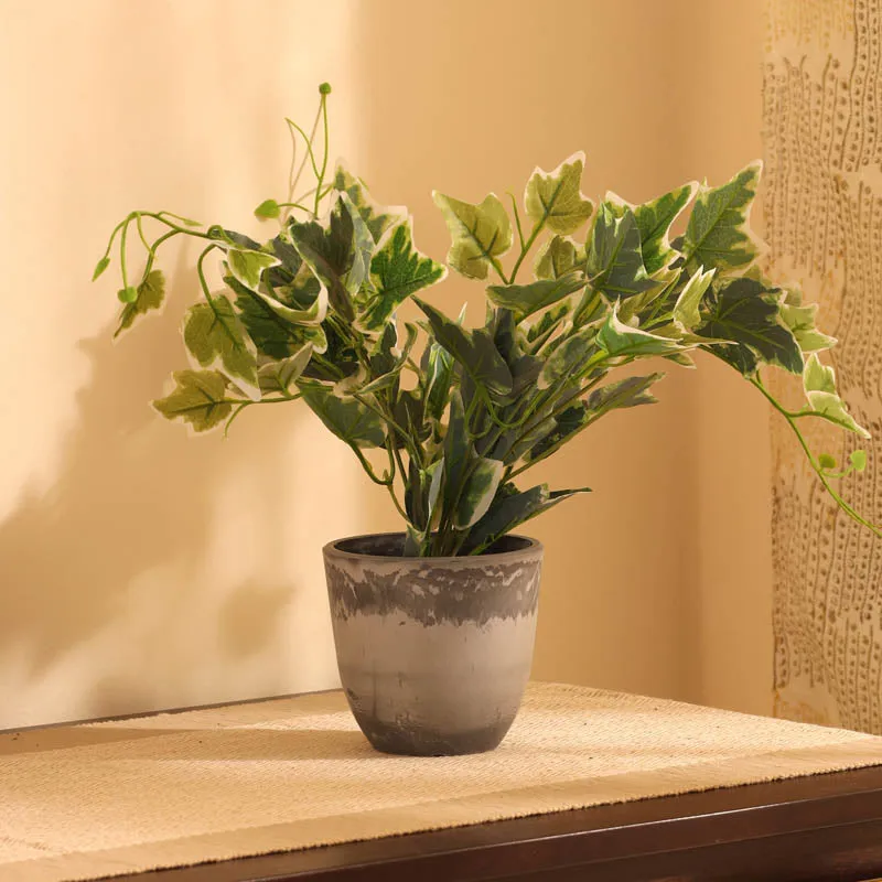 Artificial Green Bush With Plastic Pot media 1