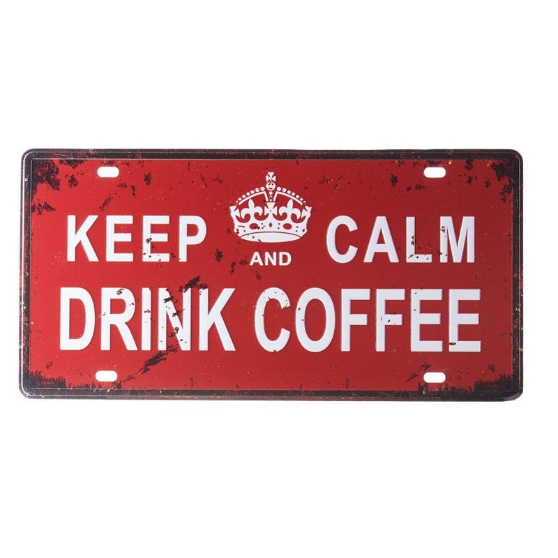 Keep Calm And Drink Coffee Sign Plate Metal Wall Accent media 3